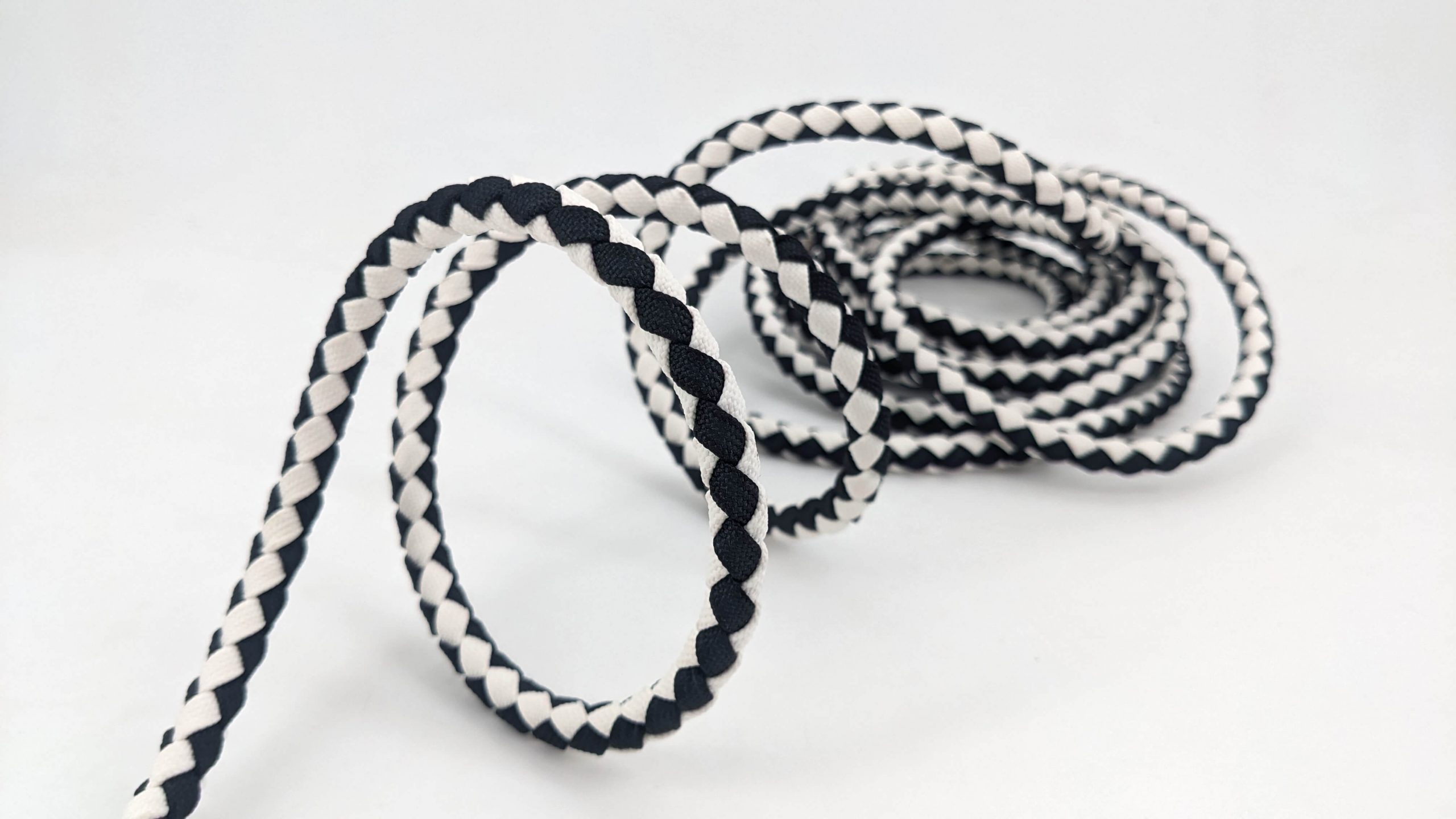 corde multitresse tressage blanc noir nylon